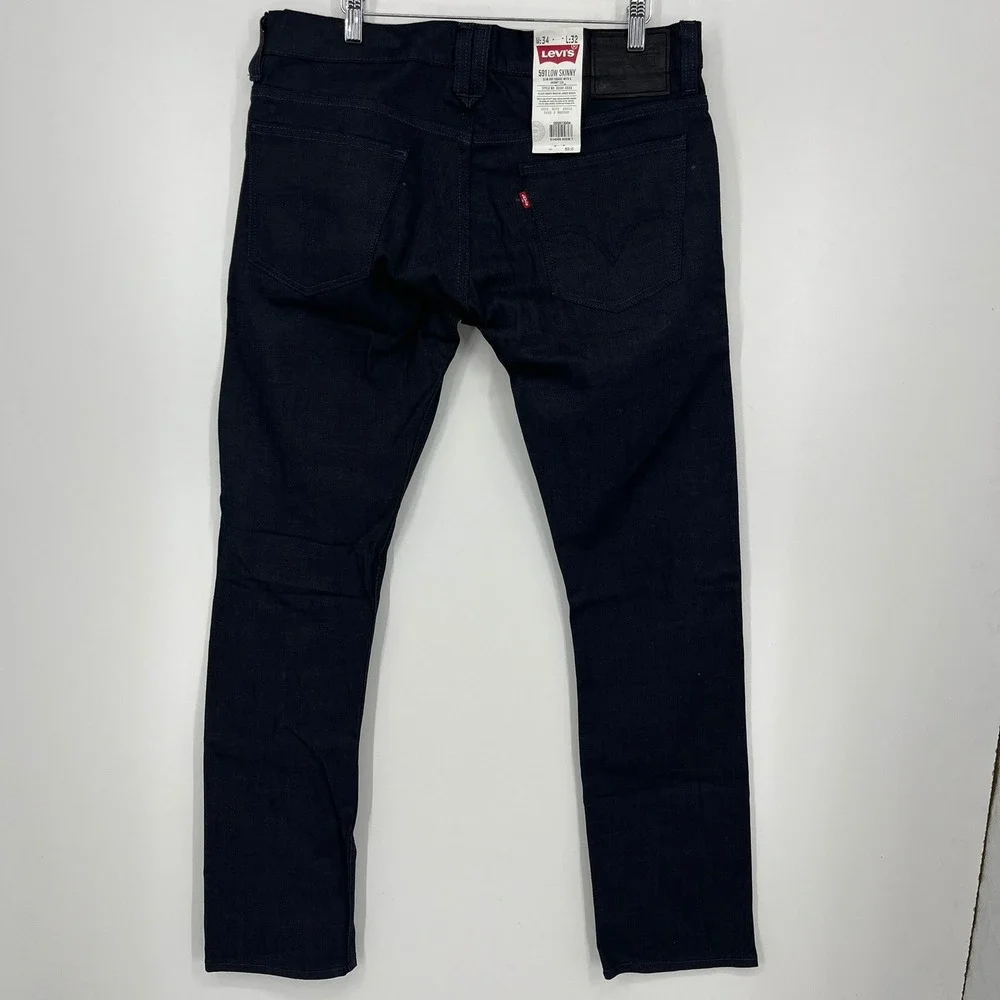 Levis 591 Low Skinny Jeans Mens 34x32 Dark Wash Stretch Denim 05591-XXXX New